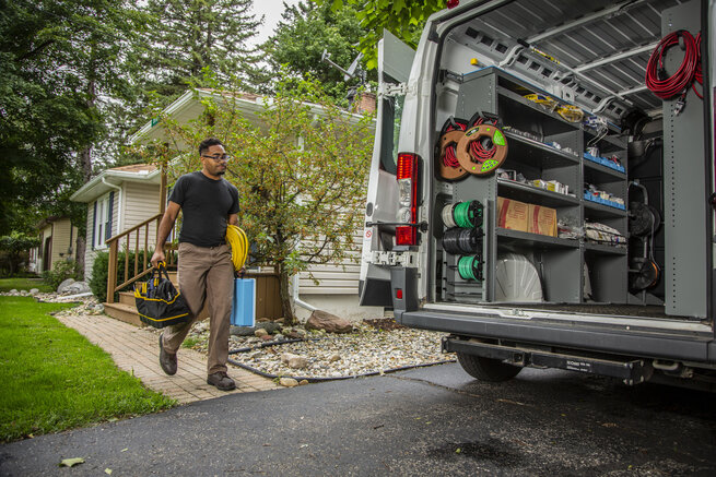 Cargo Van Cable and Wire Storage